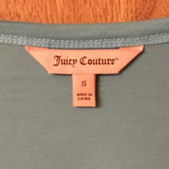 Juicy Couture V neck turquoise top - Picture 4 of 5
